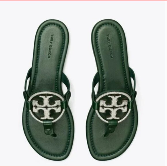 Limited Edition Our Cult Favorite Embellishment Leather Flat Thong Sandals